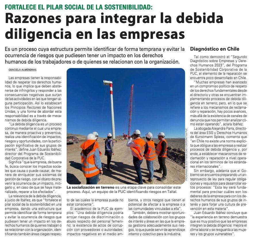 Programa en los medios: La debida diligencia: clave para fortalecer la sostenibilidad corporativa