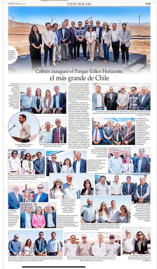 Programa en los medios: Director del Programa de Sostenibilidad Corporativa participa en la inauguración del proyecto Horizonte